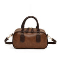 Mini Boston Bag PU Leather Handbag with Detachable Crossbody Strap