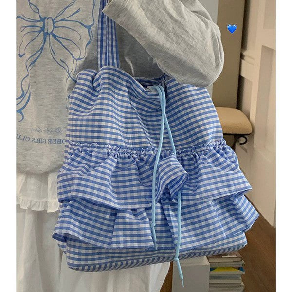 Women Cute College Large Capacity Canvas Lace Tote Bag