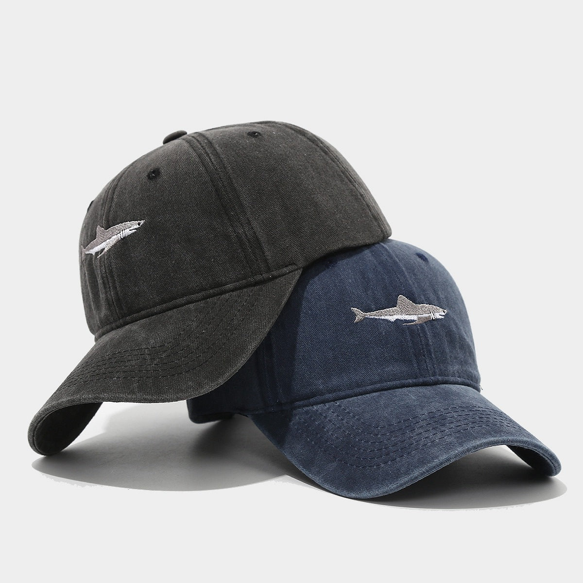 Washed Shark Retro Style Baseball Cap
