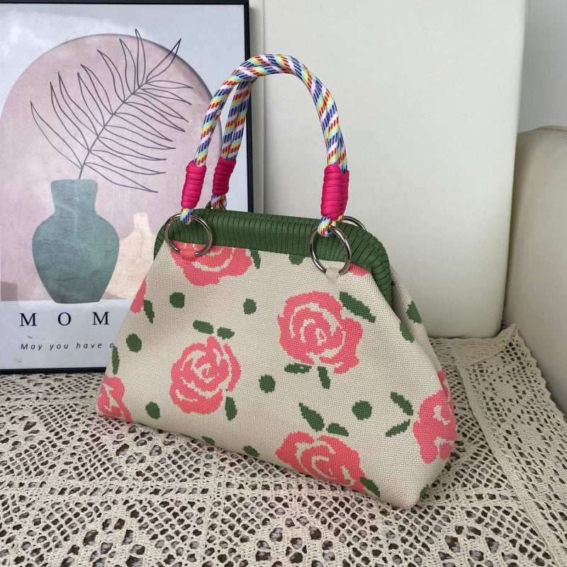Vintage Knitted Dumpling Shape Tote Handbag