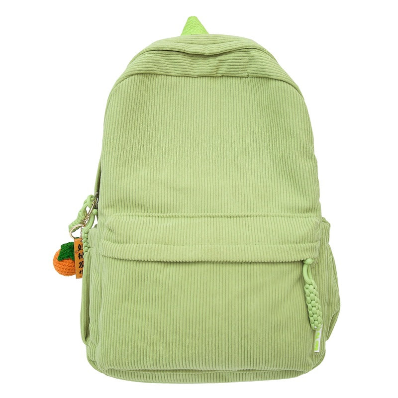 Women 2026 Corduroy Backpack, Large Capacity Student School Bag