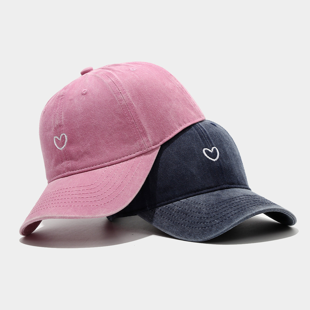 Literary Retro Embroidered Love Soft Peaked Cap
