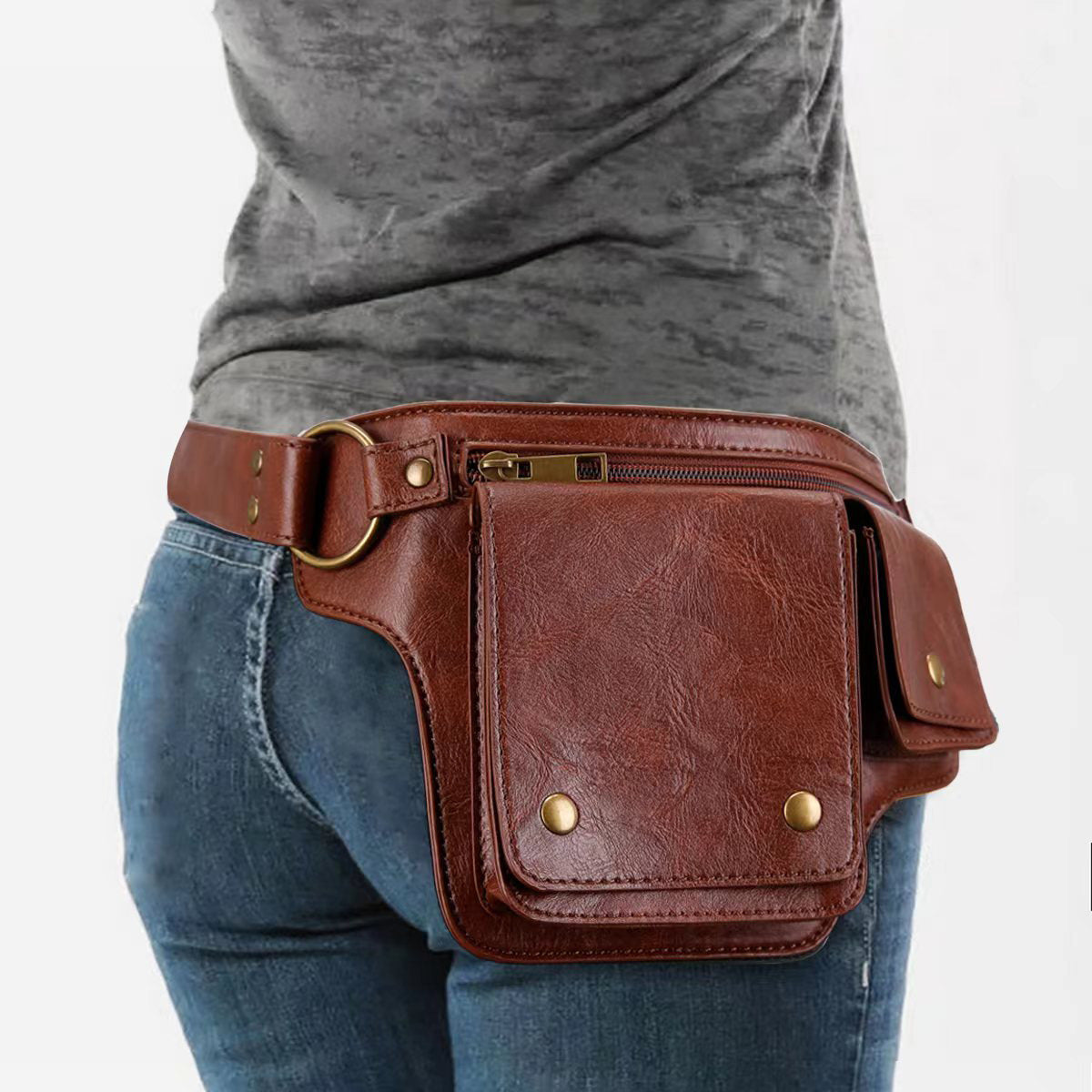 Retro Motorcycle Outdoor Sports Waist Shoulder Bag