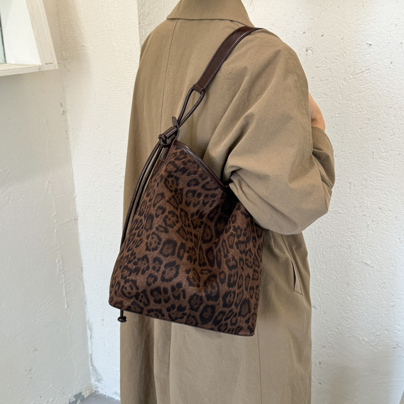Cozy Fall Winter Suede Shoulder Bag with Adjustable Strap
