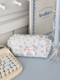 Pink Rose Lace Large Capacity Storage Bag