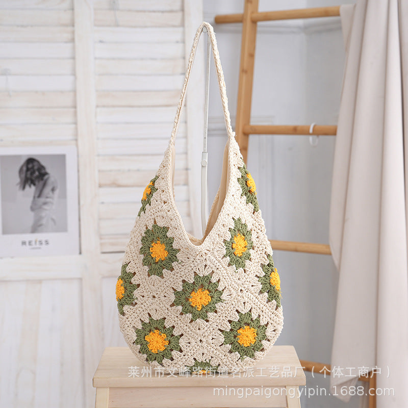 Women Lightweight Large Capacity Casual Woven Bag