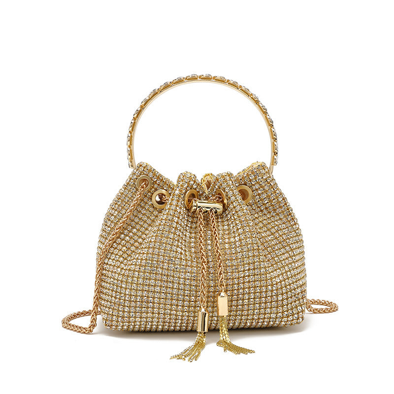 Gradient Full Diamond Tassel Evening Bag