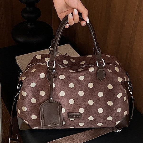 Retro Polka Dot Carryall with Strap