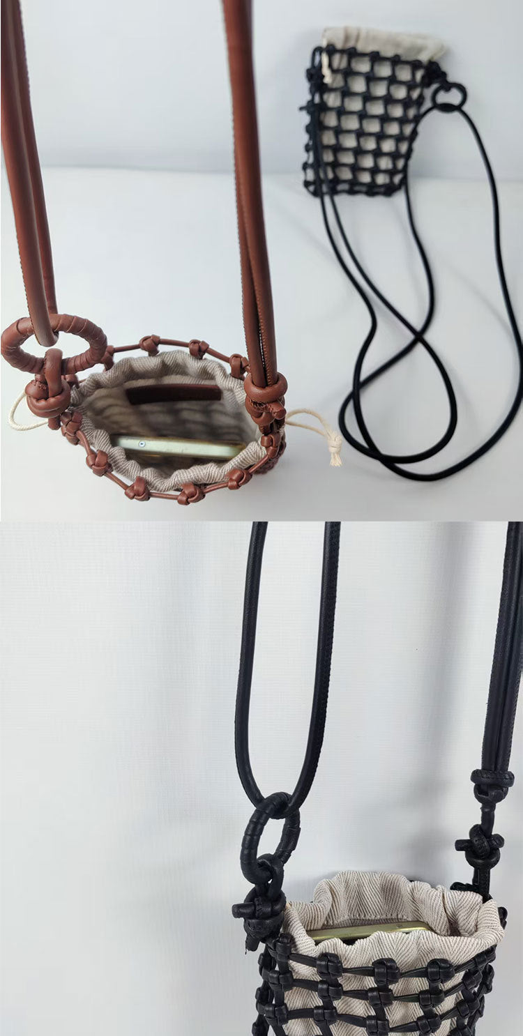 Boho Mini Handwoven Net Crossbody Bag