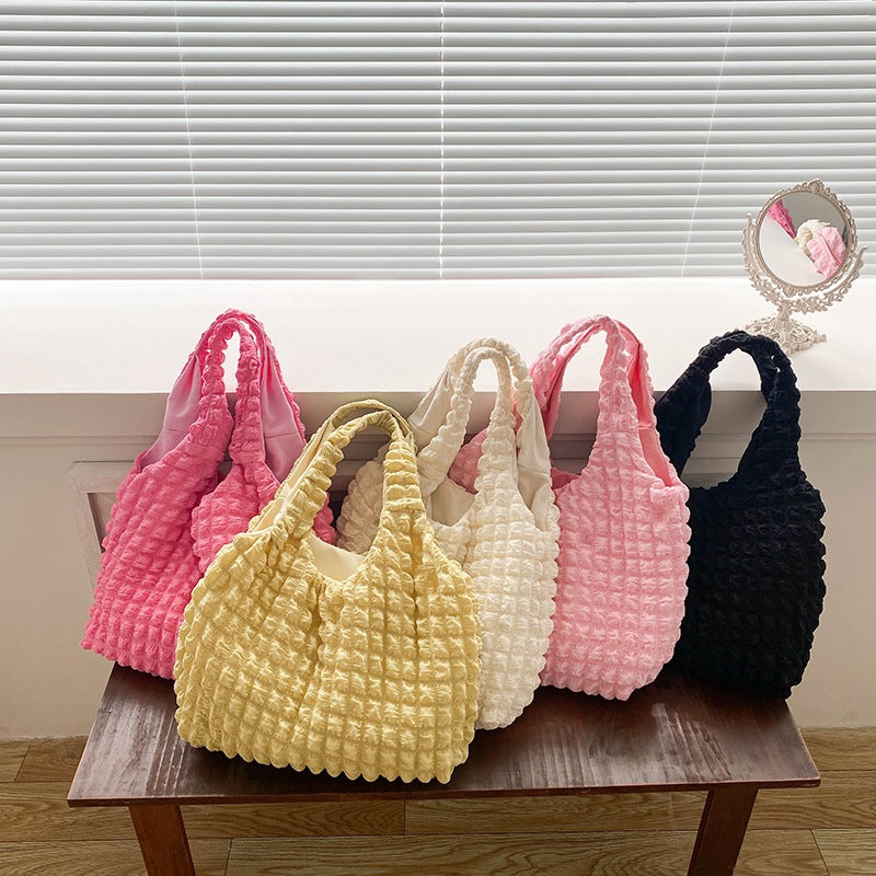 Pleated Cloud Puff Armpit Tote Bag