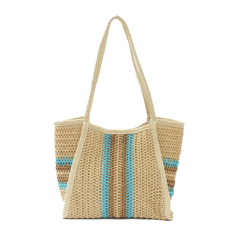 Women's Large Capacity Woven Commuting Beach Tote Bag