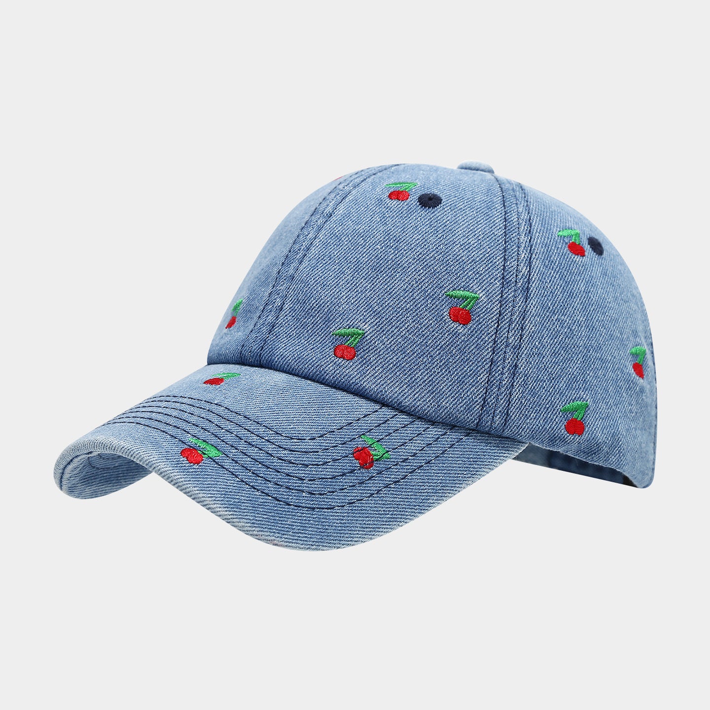 Love Embroidered Denim Baseball Cap