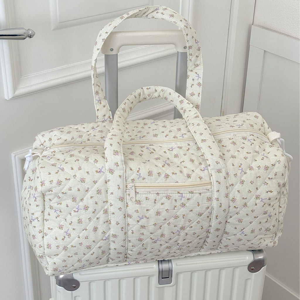 Floral Quilted Boston Crossbody Bag
