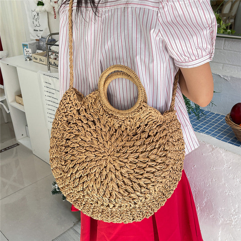 Women Forest Straw Shoulder Beach 2026 New Travel Chain Crossbody Bag