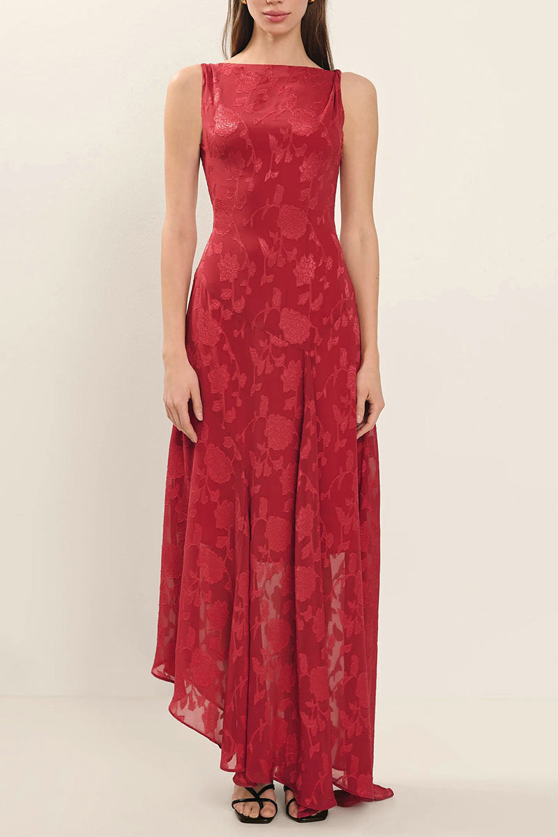 Floral Jacquard Sleeveless Sundress