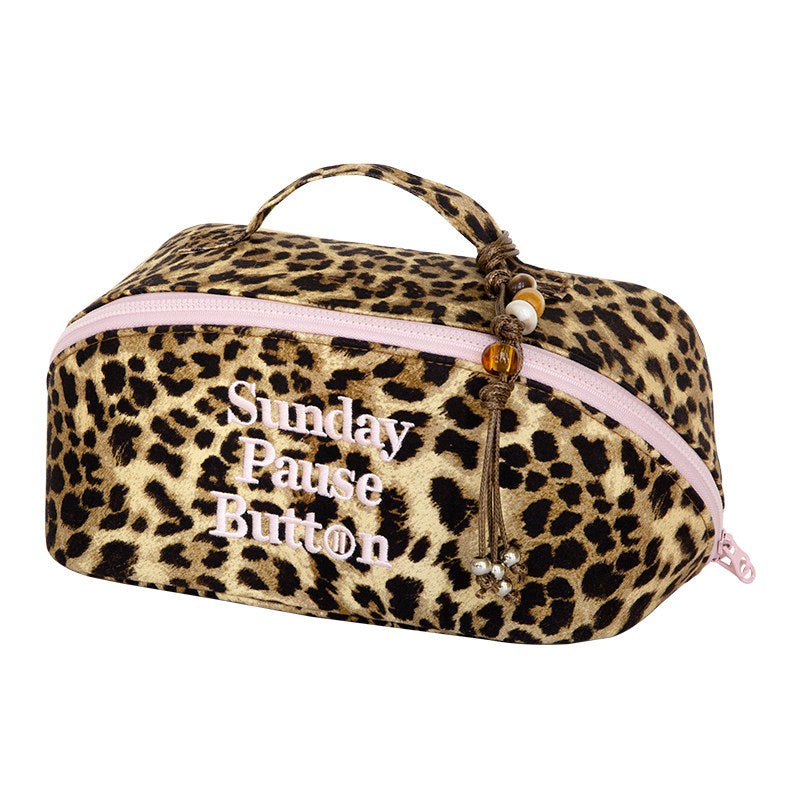 Travel Leopard Print Makeup Bag
