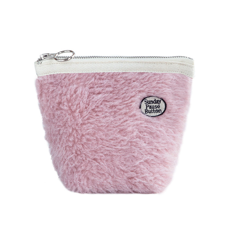 Fur-covered Makeup Bag