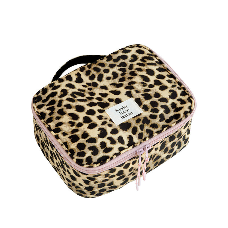 Travel Leopard Print Toiletry and Makeup Bag