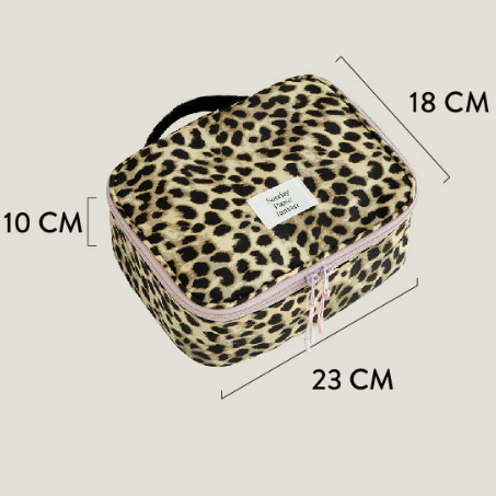 Travel Leopard Print Toiletry and Makeup Bag