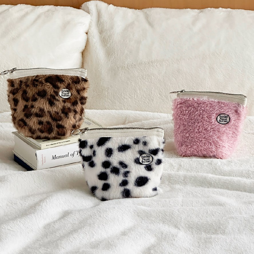 Fur-covered Makeup Bag