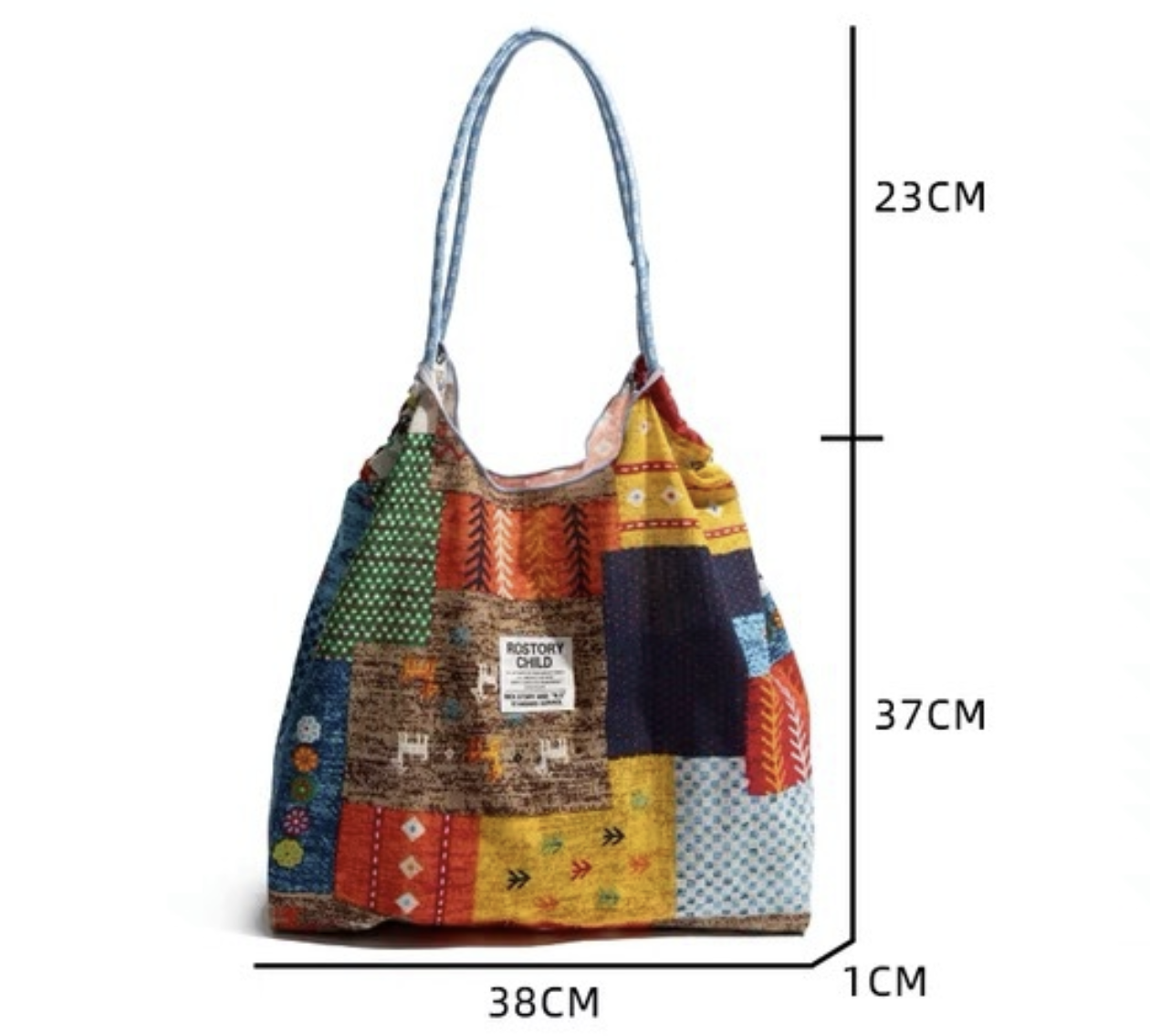 Bohemian Retro Collage Double-Sided Canvas Bag For Women