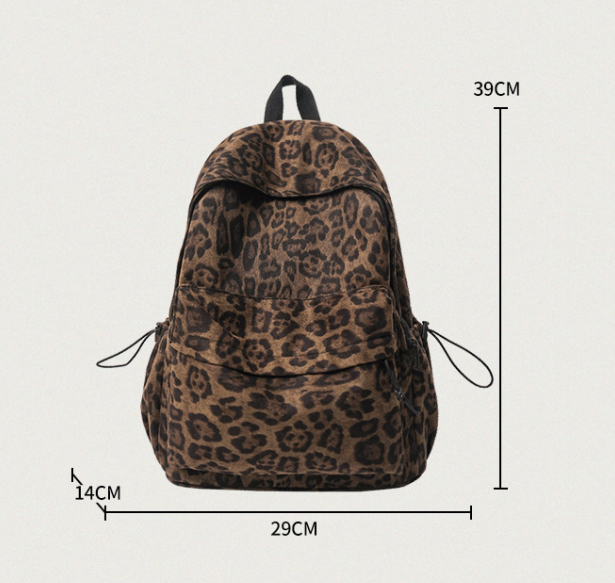 Large-Capacity Backpack Leopard Print Computer Backpack College Students High School Men And Women School Bags Cross-Border Wholesale Back-To-School Season