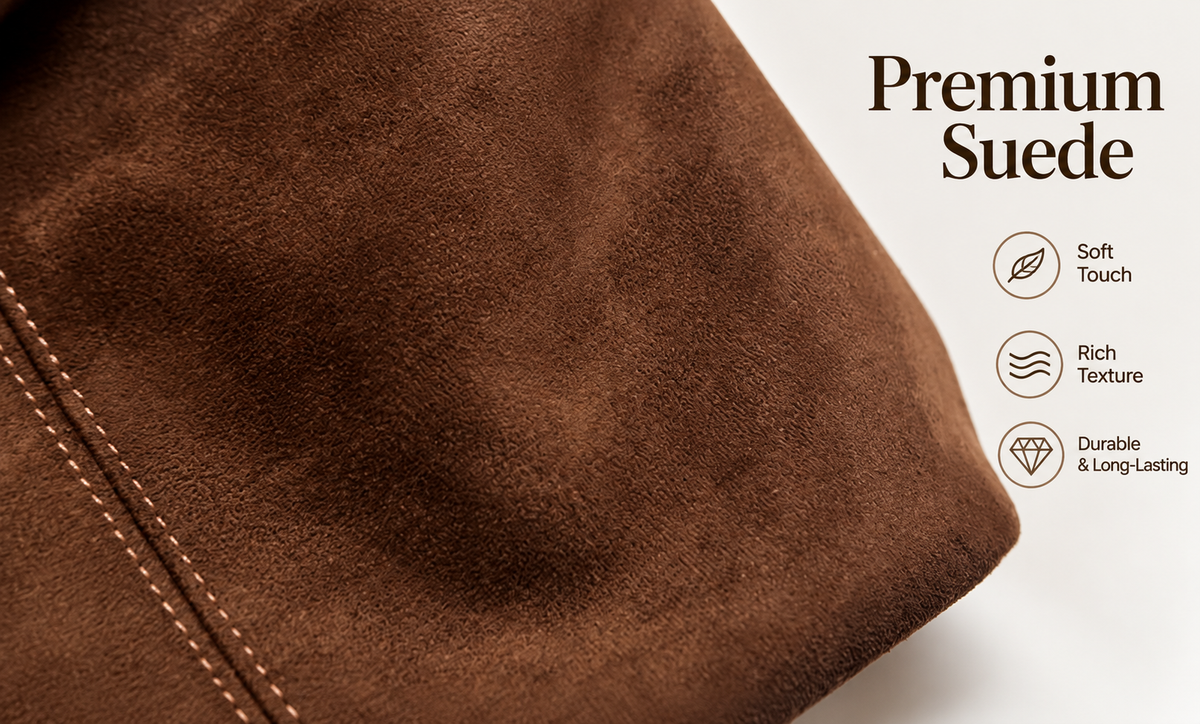 Vintage Suede-Look Hobo Shoulder Bag