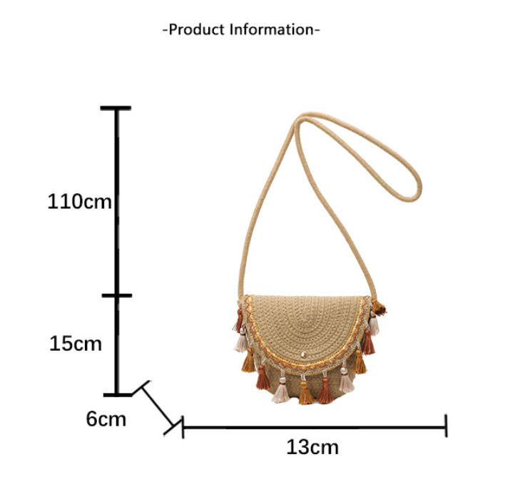 Woven Tassel Single Shoulder Crossbody Bag