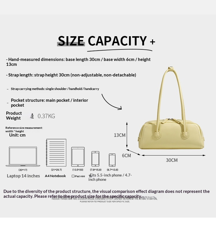 Retro Minimalist Barrel Shoulder Bag Baguette Handbag
