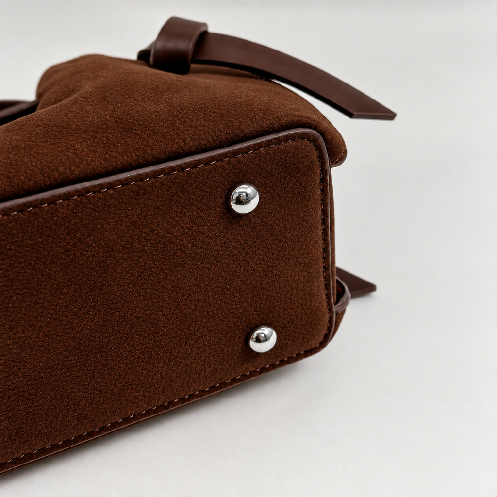 Vintage Suede Convertible Crossbody bag with Tie Detail