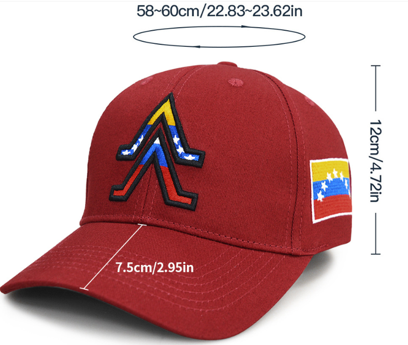 Embroidered Letters Venezuelan Flag Cap
