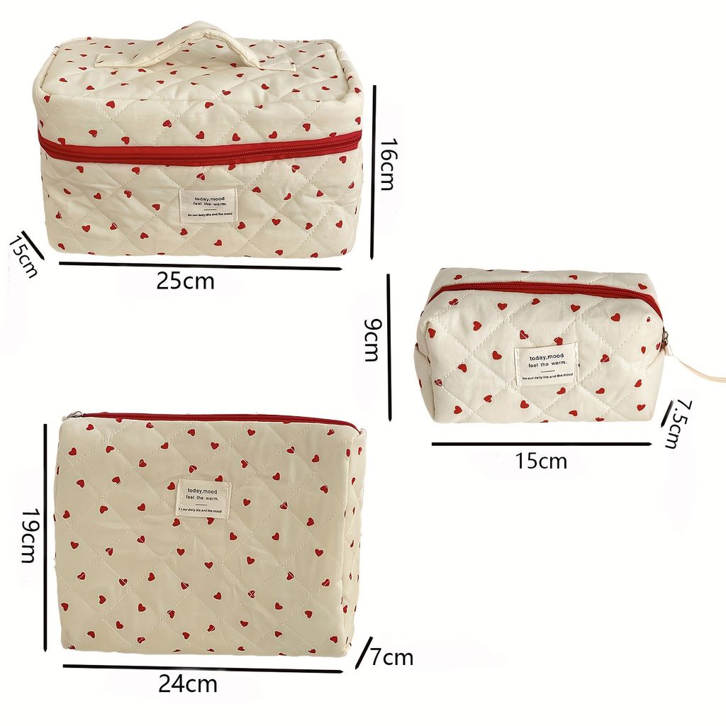 Red Love Large Capacity Toiletry Bag