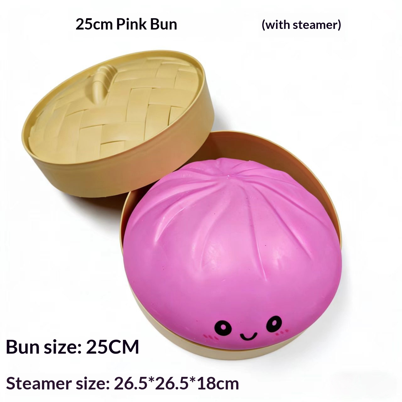 Jumbo Steamed Bun Squishy Toy with Steamer Basket