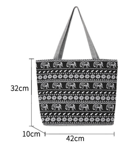 Double-Sided Printed Large Capacity Canvas Tote Bag