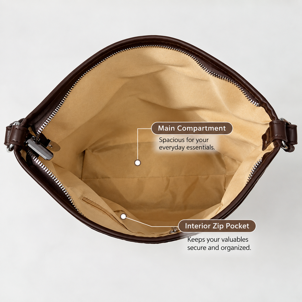 Vintage Woven Shoulder Bag with Functional Pouch Detail