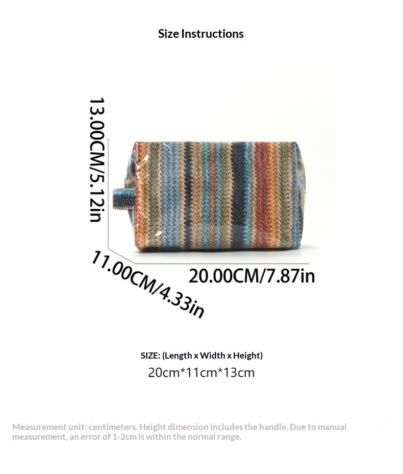 PVC Coated Woven Print Travel Cosmetic Bag with Side Handle