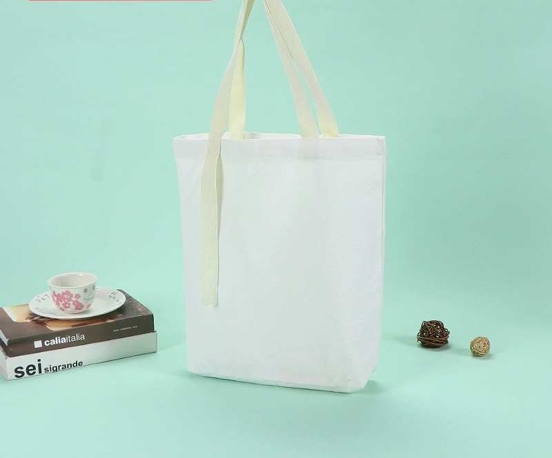 Blank Cotton Rich Contrast Extended Strap Tote Bag