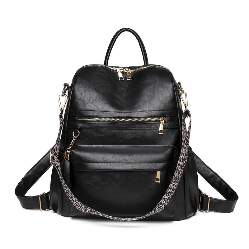 Women Large Trendy Vintage Soft Leather Convertible Shoulder Backpack