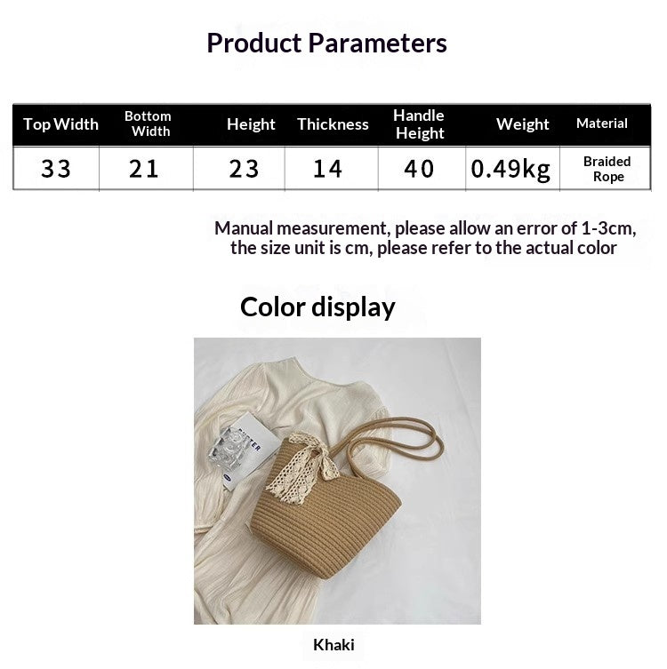 Women 2026 New Summer Handheld Shoulder Woven Straw Large Tote Bag
