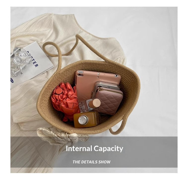 Women 2026 New Summer Handheld Shoulder Woven Straw Large Tote Bag