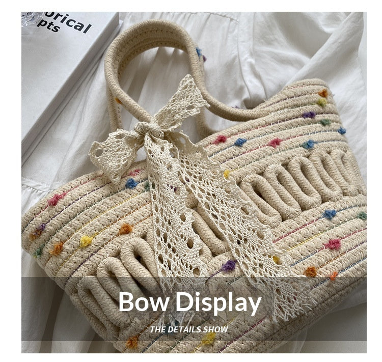 Women Handmade Straw 2026 New Fashion Rattan Beach Tote Bag