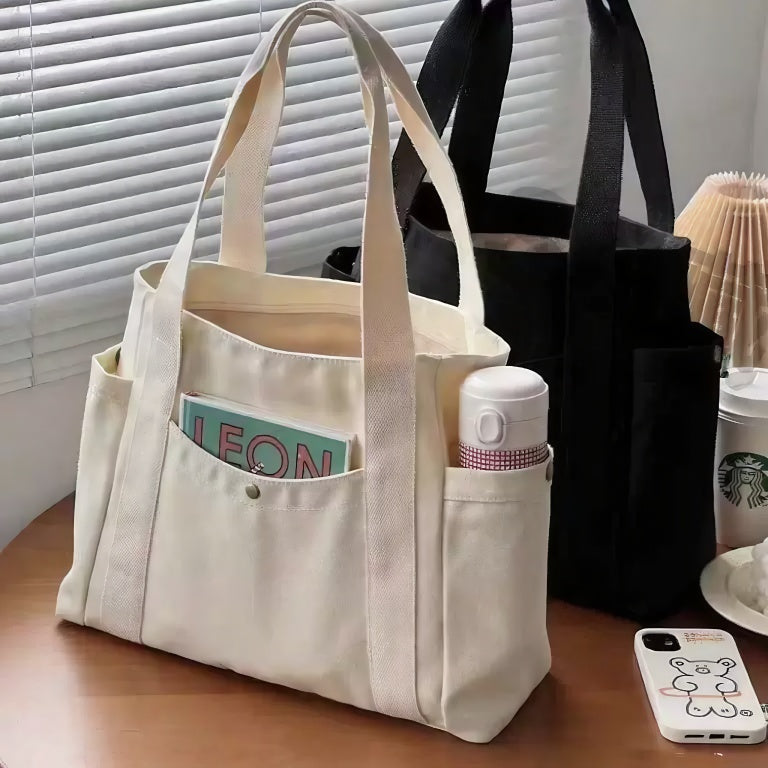 Canvas Tote Large Stylish Versatile Student Commute Bag