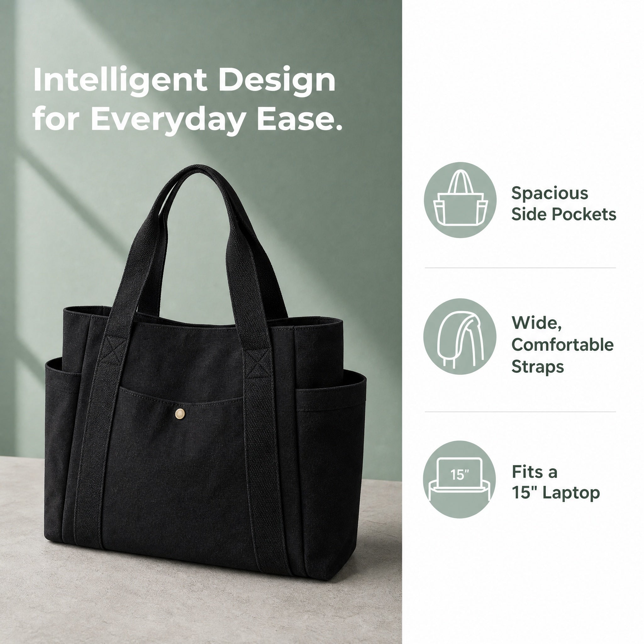 Canvas Tote Large Stylish Versatile Student Commute Bag