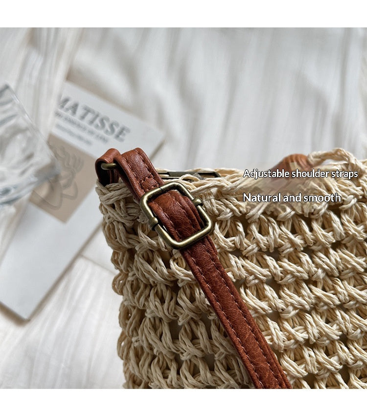 Women Trendy Bucket 2026 New Woven Crossbody Beach Small Bag