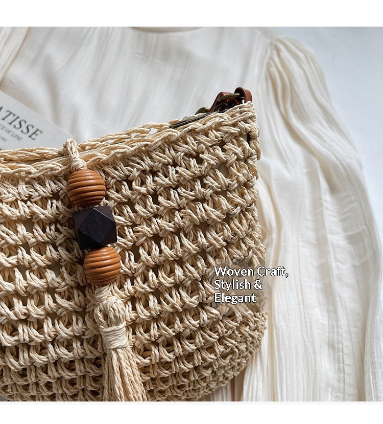 Women Trendy Bucket 2026 New Woven Crossbody Beach Small Bag