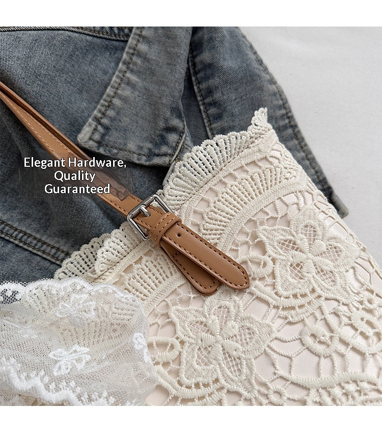 Unique Korean Large Woven Summer New Hollow Lazy Shoulder Beach Bag