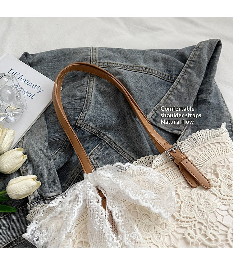 Unique Korean Large Woven Summer New Hollow Lazy Shoulder Beach Bag