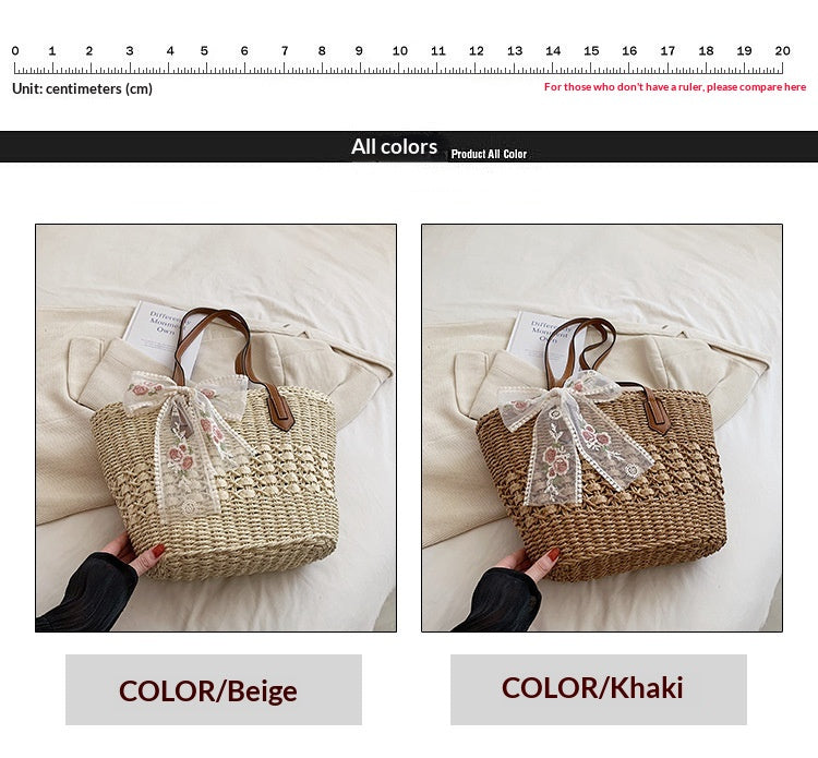 Women Woven Straw Large 2026 Spring New Fashion Shoulder Beach Tote Bag