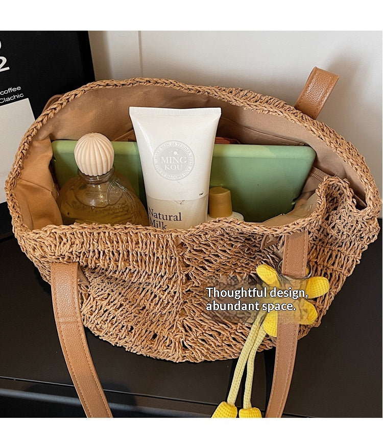 Women Handmade Woven 2026 Spring New Trendy Large Tote Beach Shoulder Bag