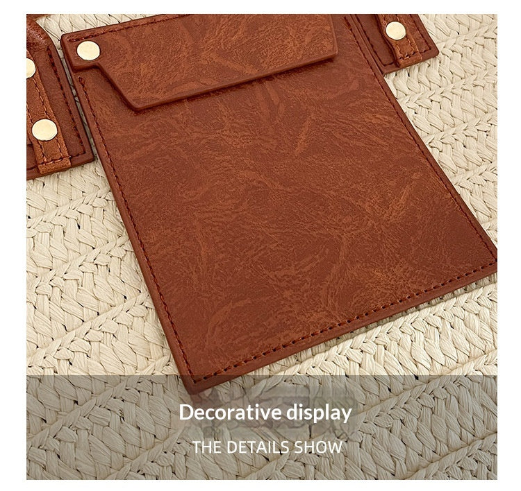 Women Travel Vacation Straw 2026 Summer New Fashion Woven Handheld Large Tote Bag